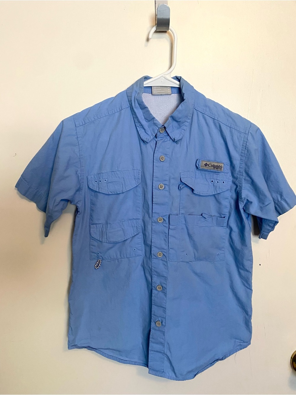Columbia Boys Short-Sleeve Fishing Shirt - Light Blue